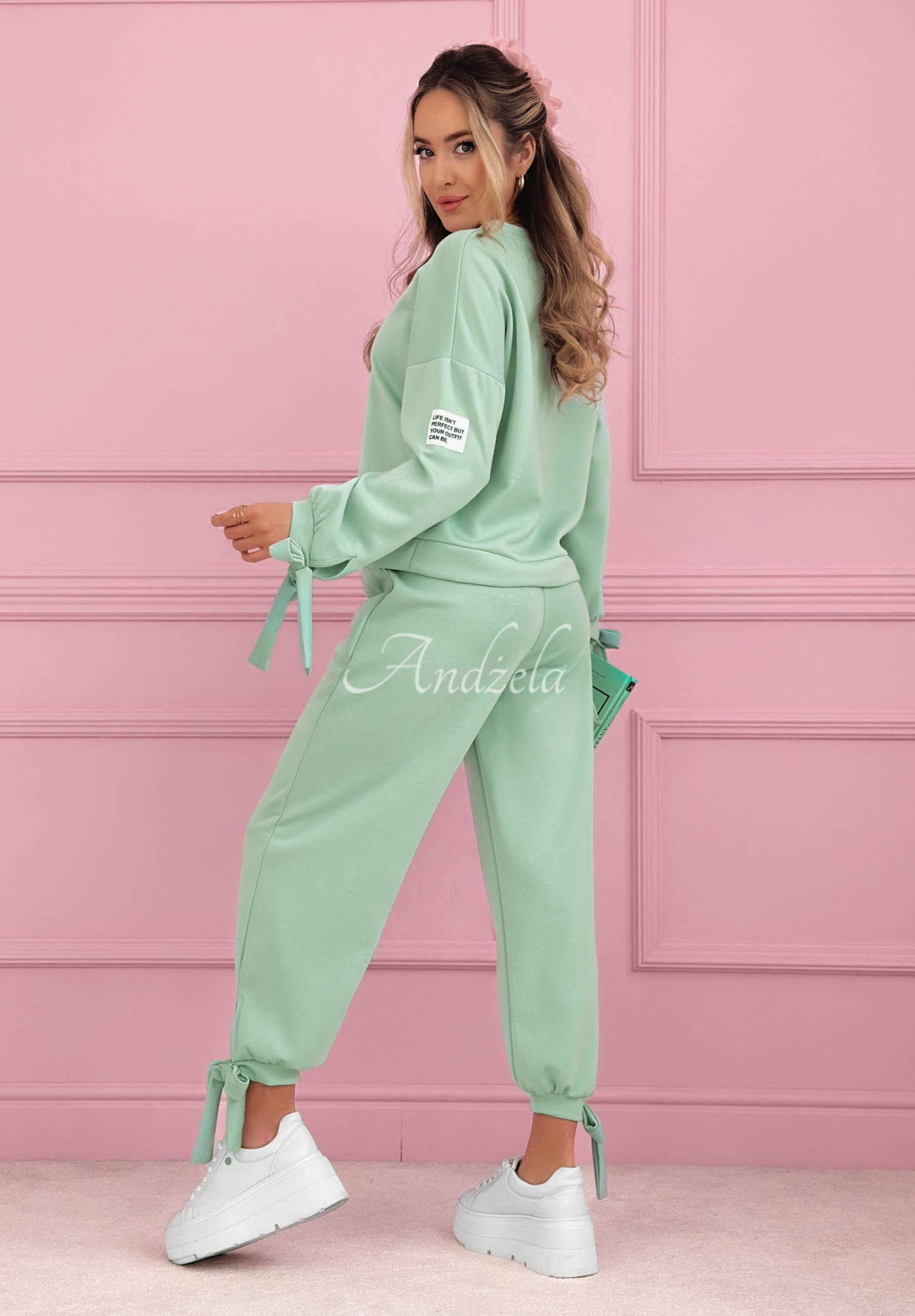 Peyton pistachio butter viscose tracksuit set