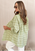 Koszula w kratę Nadia beżowa