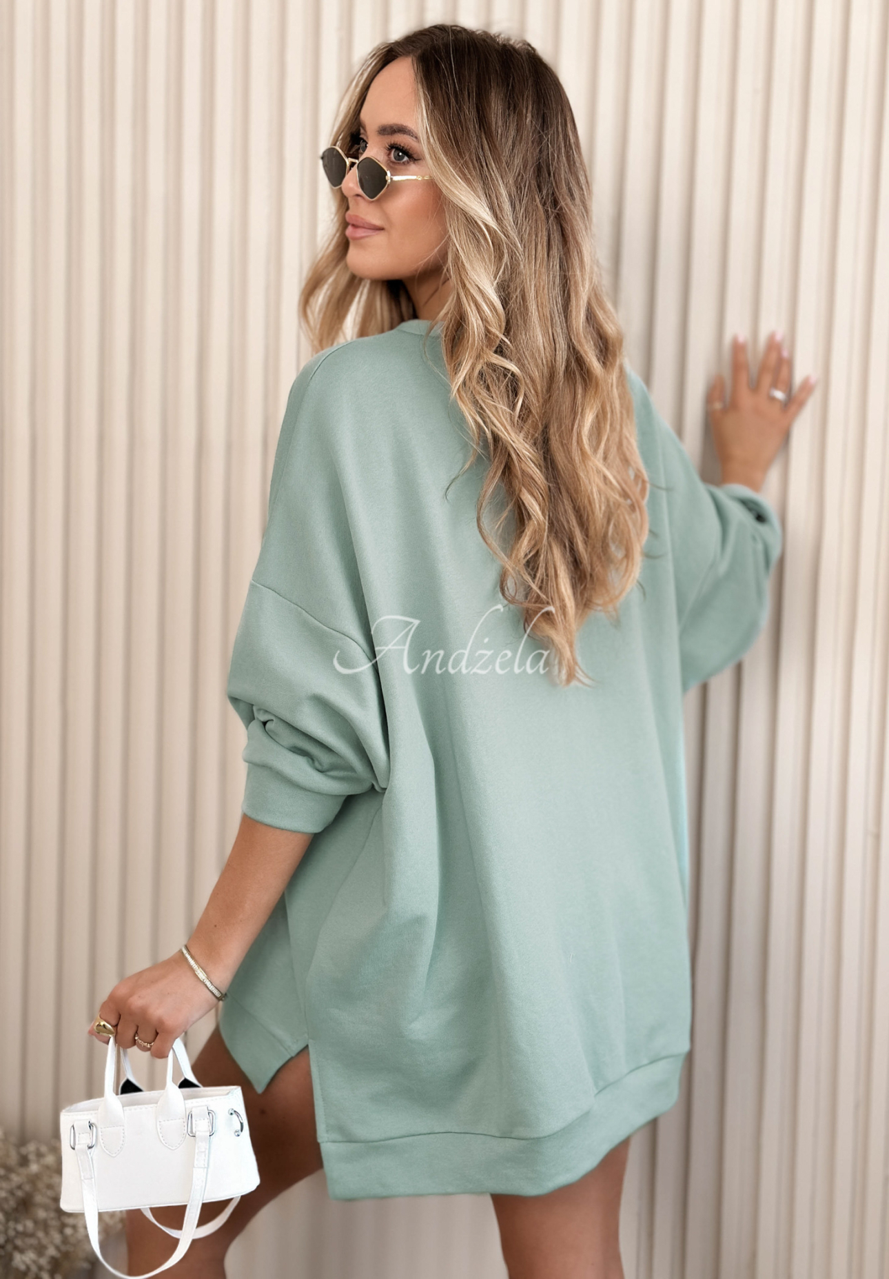 Bluza oversize Active Queens szałwiowa