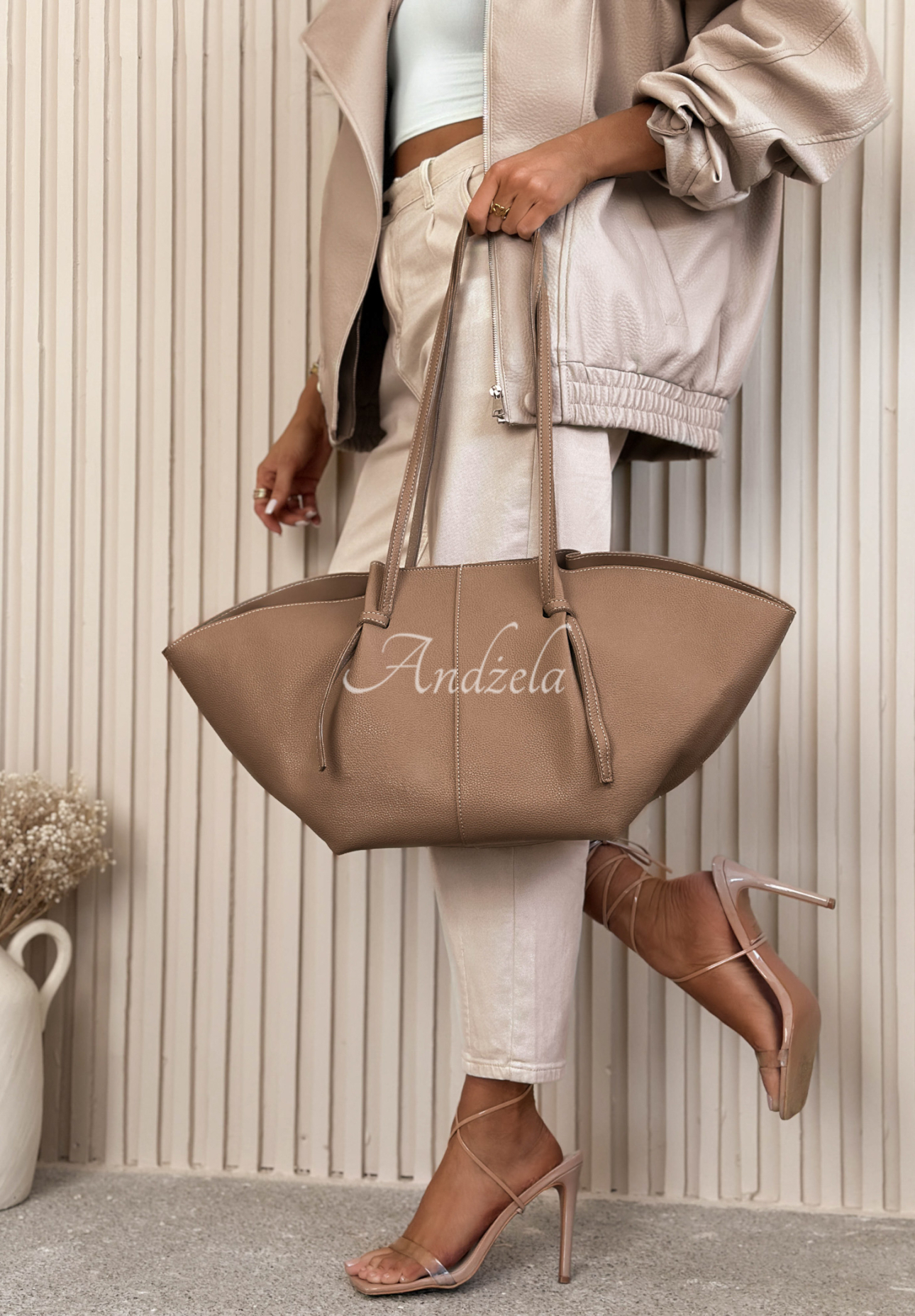 Skórzana torebka Only For You mokka