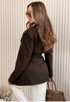 Marynarka z wiązaniem She Believed It czekoladowa