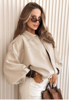 Zamszowa kurtka bomberka oversize Early Season beżowa