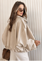 Zamszowa kurtka bomberka oversize Early Season beżowa