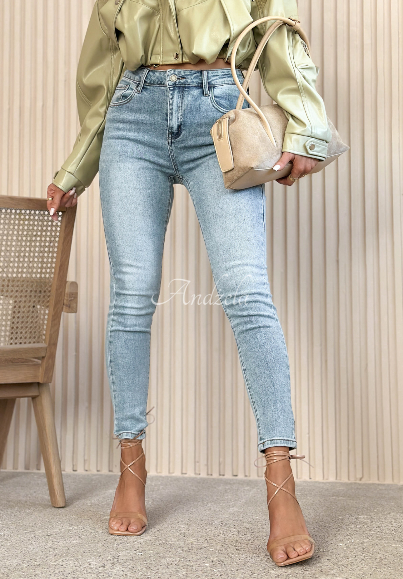 Spodnie jeansowe skinny To Get Started jasnoniebieskie