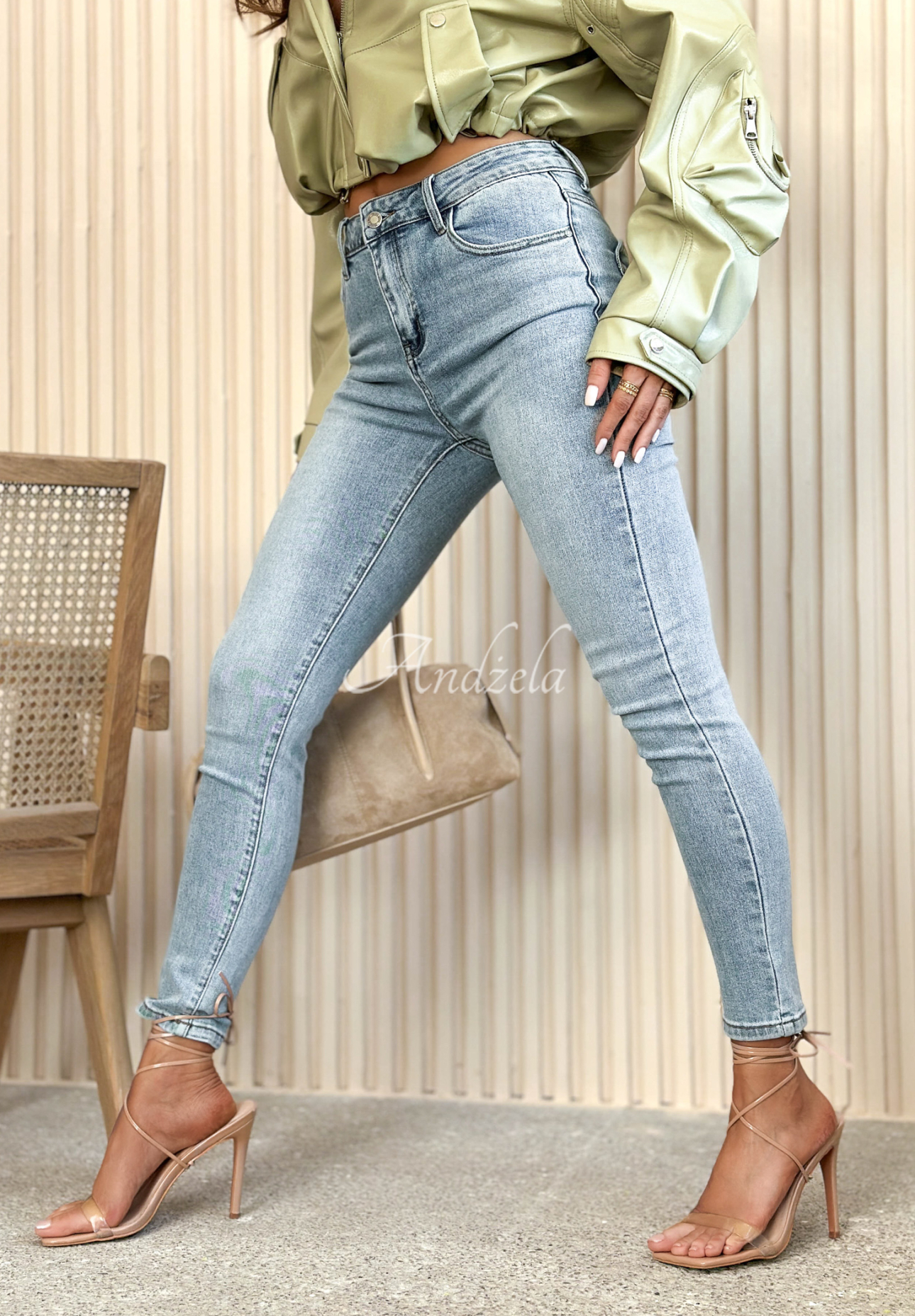 Spodnie jeansowe skinny To Get Started jasnoniebieskie