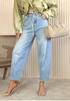 Spodnie jeansowe balloon Michelle jasnoniebieskie