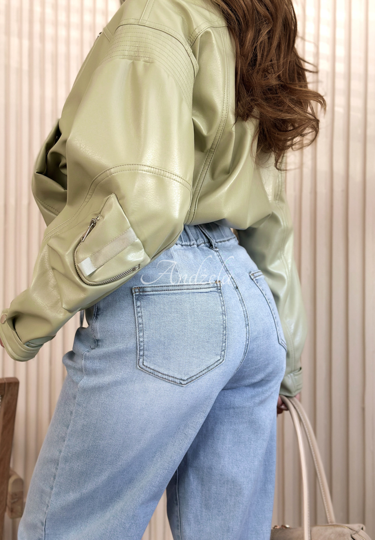 Spodnie jeansowe balloon Michelle niebieskie