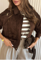 Skórzana kurtka bomberka Just A Mistake czekoladowa