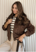 Skórzana kurtka bomberka Just A Mistake czekoladowa