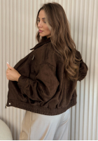 Skórzana kurtka bomberka Just A Mistake czekoladowa