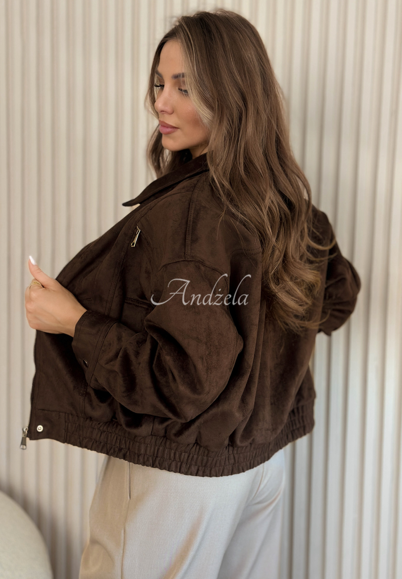 Just A Mistake chocolate suede ramones jacket