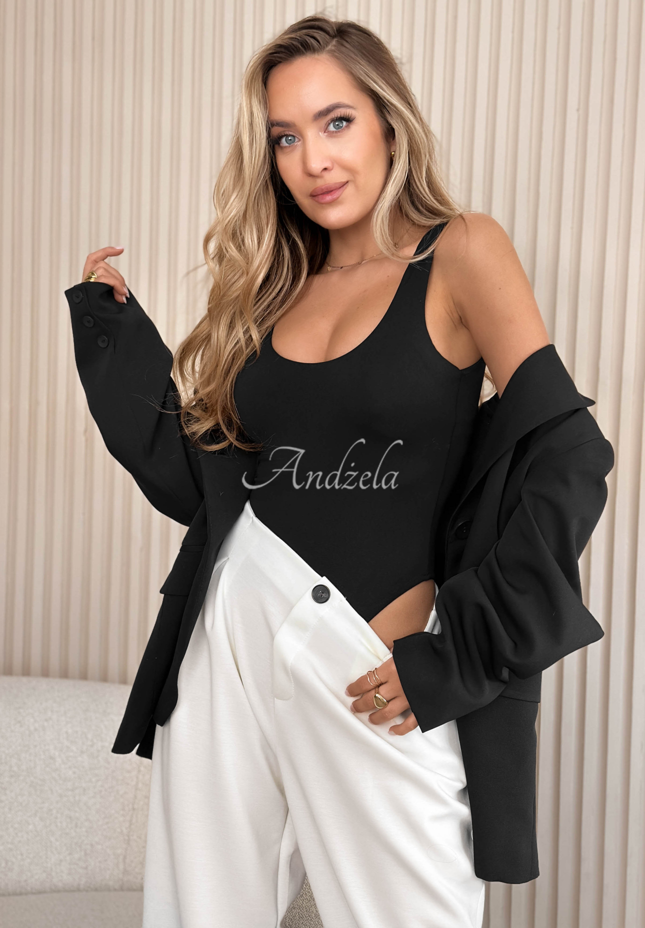 Body na ramiączkach Hold My Heart czarne