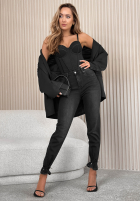 Spodnie jeansowe mom fit Boldly Be You ciemnoszare