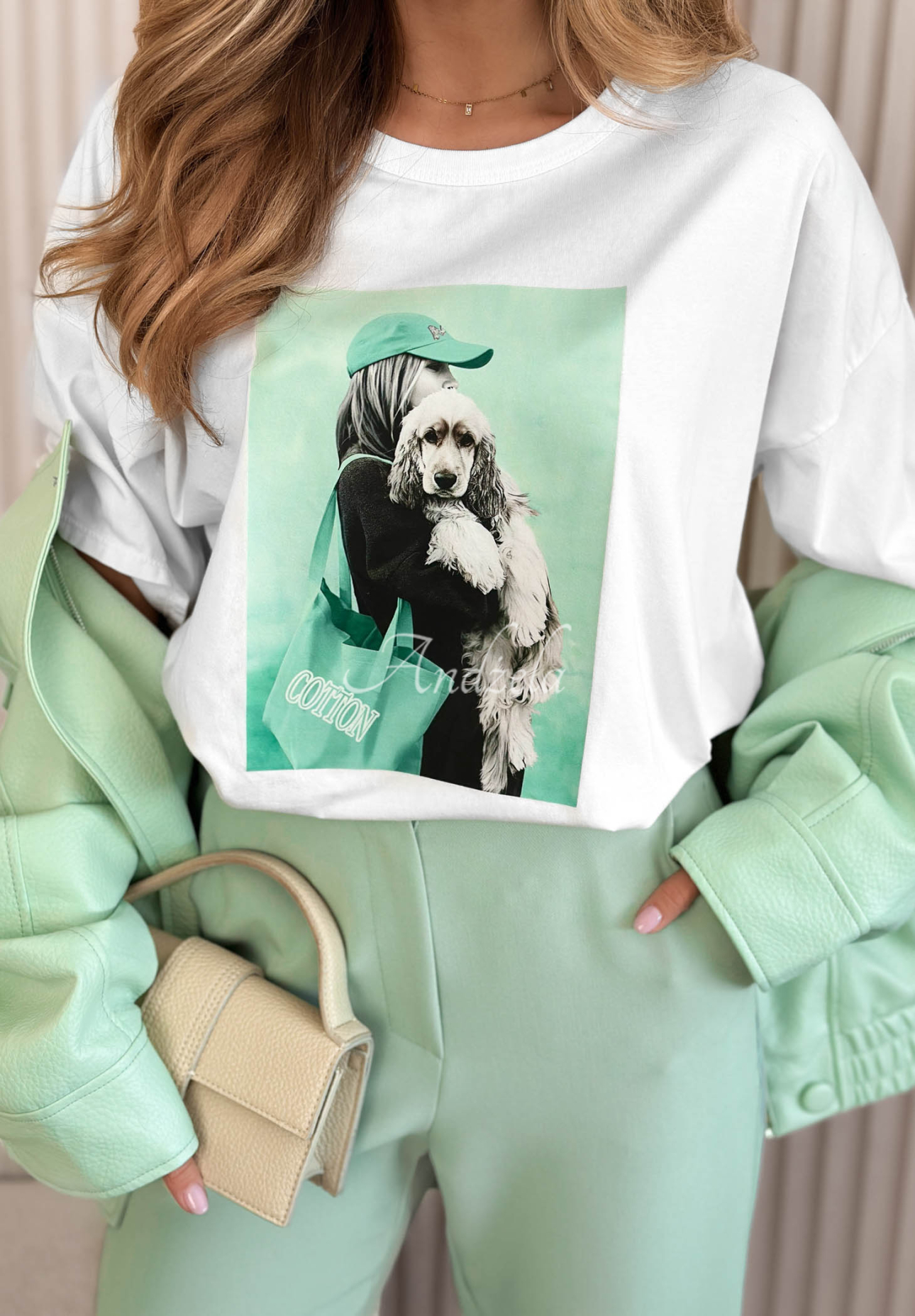 Bawełniany t-shirt z nadrukiem Matilda biały