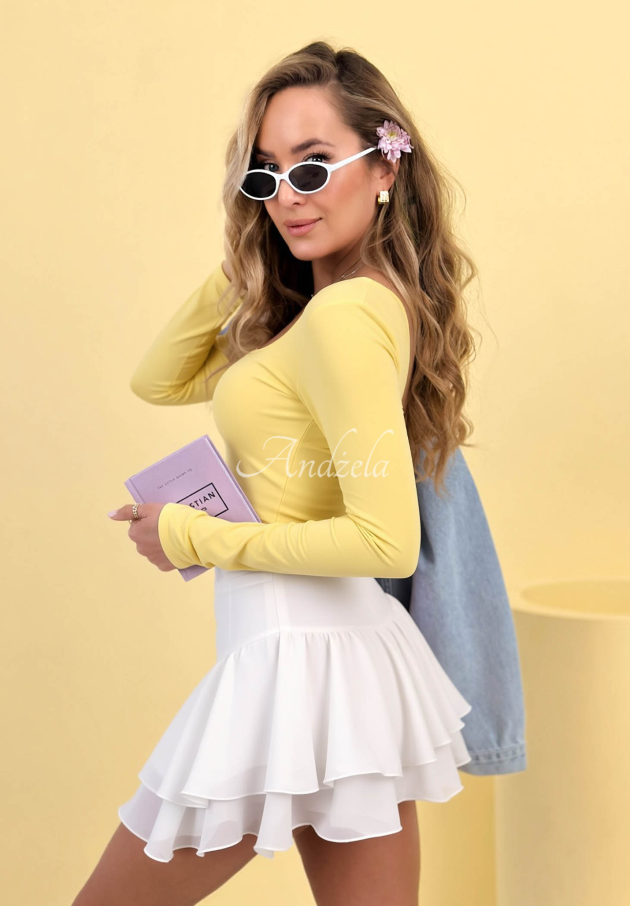 Spódnico-spodenki z falbanką All Over Again białe