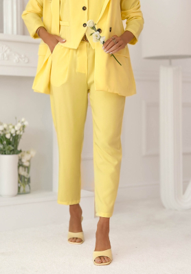 Cordelia Yellow Cigarette Pants with a Belt