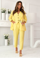 Eleganckie spodnie cygaretki z paskiem Cordelia różowe