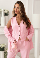 Krótka elegancka kamizelka Cordelia różowa