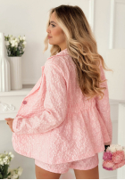 Kreszowany komplet marynarka i szorty Susan błękitny