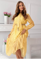 Sukienka maxi z tencelu w groszki Tatiana żółta