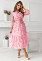 Sukienka maxi z tencelu w groszki Tatiana żółta