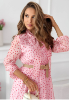 Sukienka maxi z tencelu w groszki Tatiana żółta