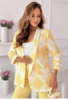 Marynarka w kratę Sharon żółta