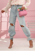 Spodnie jeansowe z przetarciami Nikki niebieskie