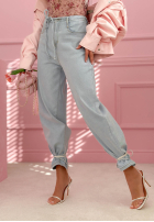 Spodnie jeansowe balloon Michelle jasnoniebieskie