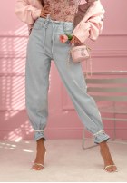 Spodnie jeansowe balloon Michelle jasnoniebieskie