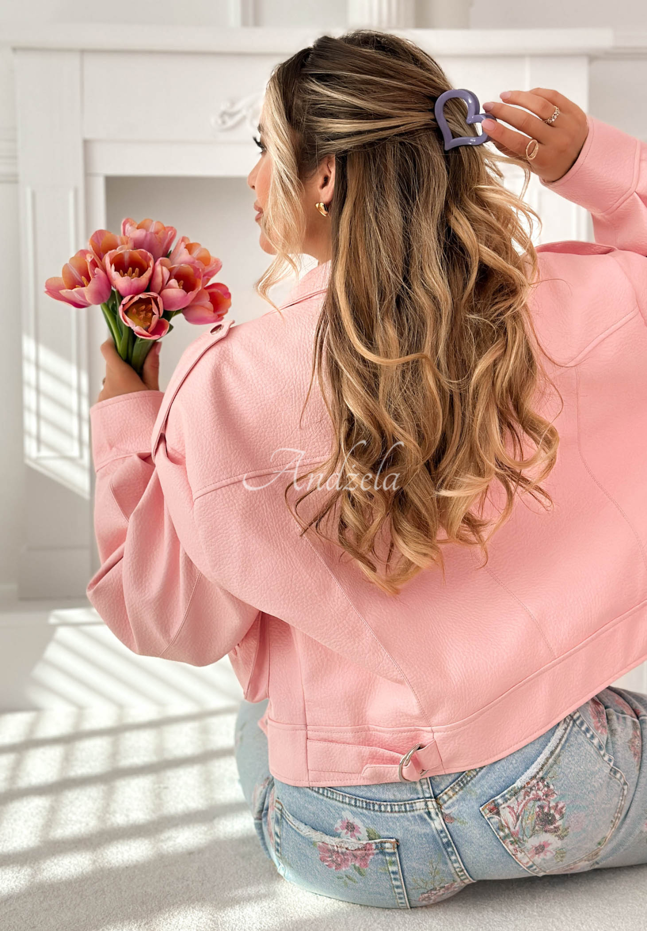 Spinka klamra do włosów Velvette Heart fioletowa