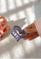 Welurowa spinka klamra do włosów Velvette Heart różowa