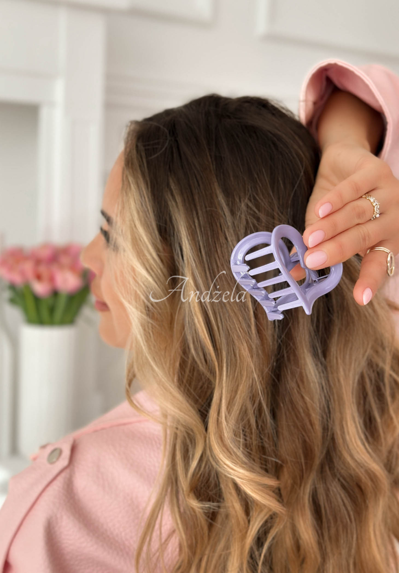 Velvette Heart Purple Hair Clip