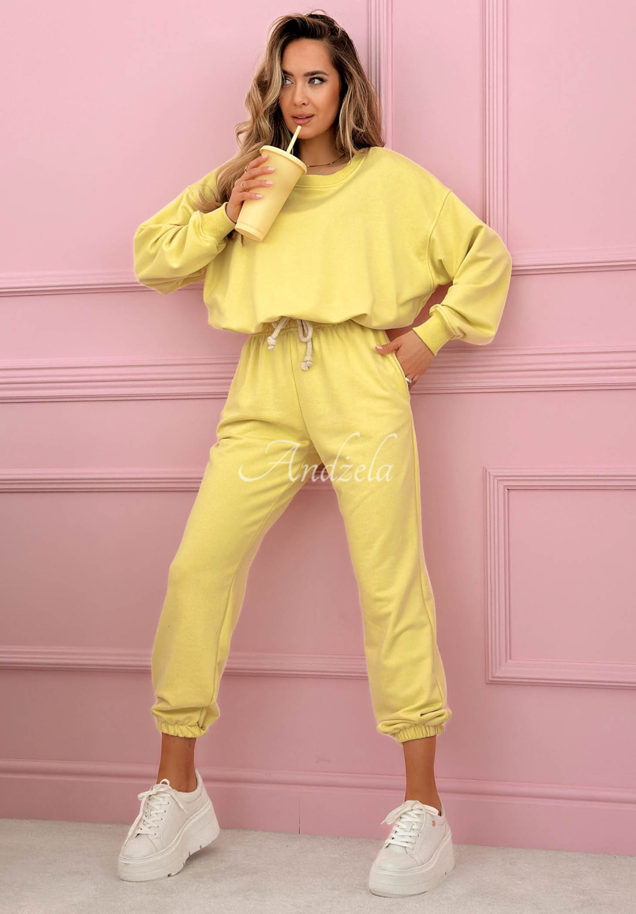 Denise Banana Cotton Sweatshirt and Pants Set