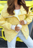 Pikowana kurtka z kołnierzem Where Are We biała