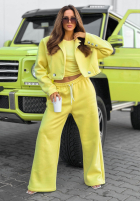 Cotton tracksuit set: jacket, pants, and 3-in-1 top Almost There lime green