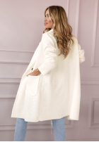 Długi płaszcz z kieszeniami Know The Truth biały