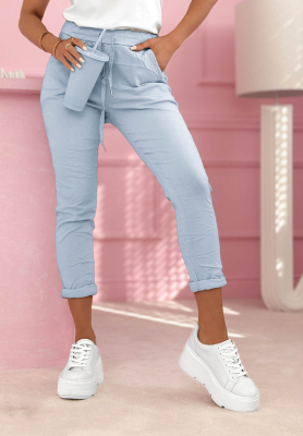 Archie Light Blue Viscose Pants