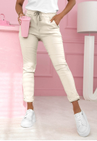 Materiałowe spodnie Archie beżowe