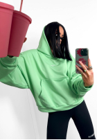 Bluza oversize kangurka z kapturem La Milla Francesca błękitna