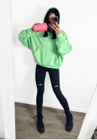 Bluza oversize kangurka z kapturem La Milla Francesca błękitna