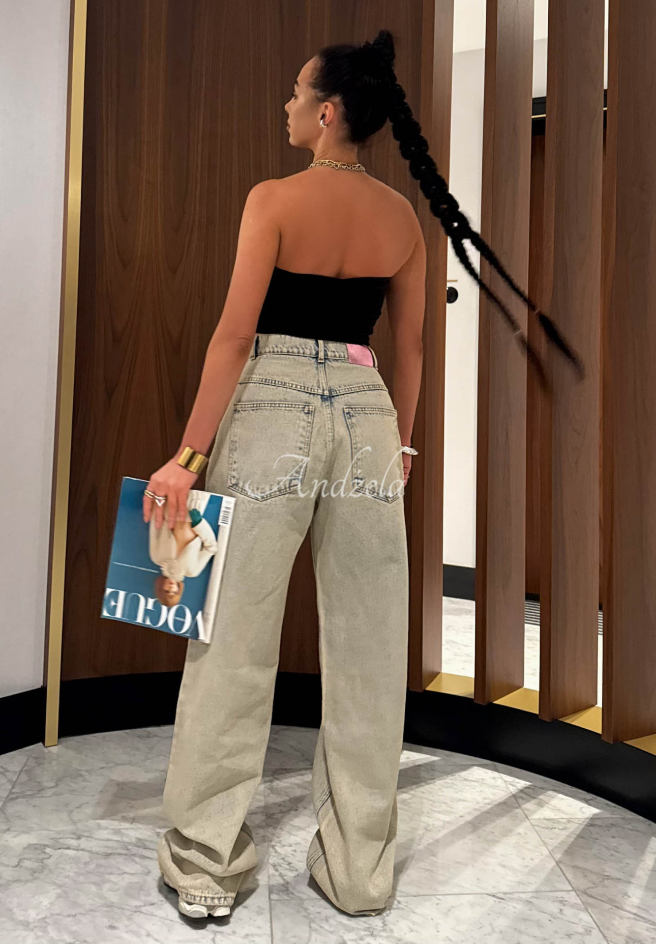 Spodnie jeansowe wide leg La Milla Kylie jasnoniebieskie