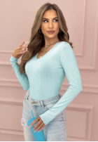 Lekki sweter z wiskozą Selavi błękitny
