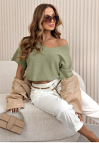 Lekki sweter z dekoltem Summer Daydream ecru