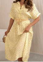 Muślinowa sukienka w groszki Panna Cotta żółta