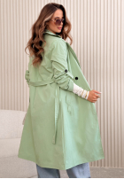 Długi płaszcz trencz Miraldi różowy