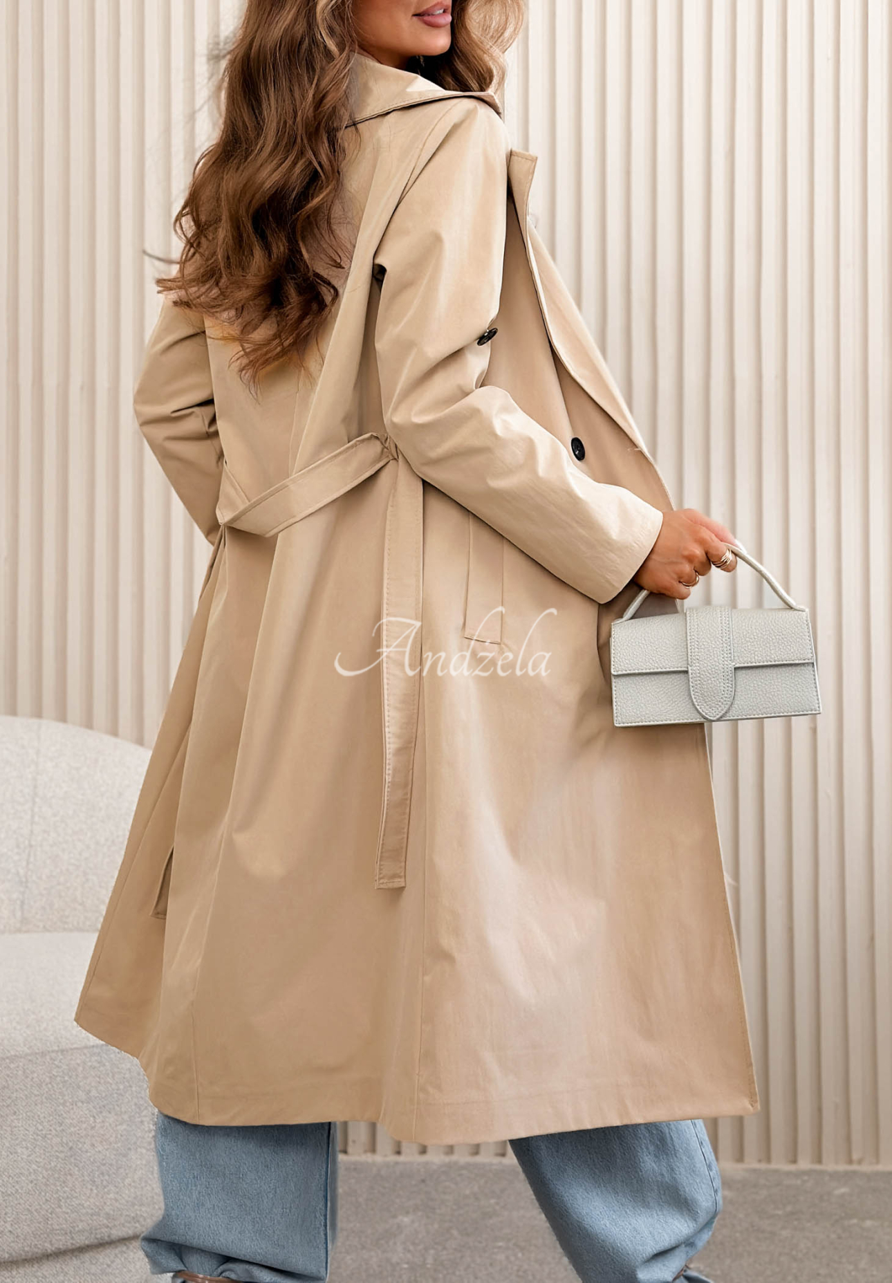 Miraldi Long Beige Trench Coat