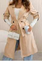 Długi płaszcz trencz Miraldi różowy