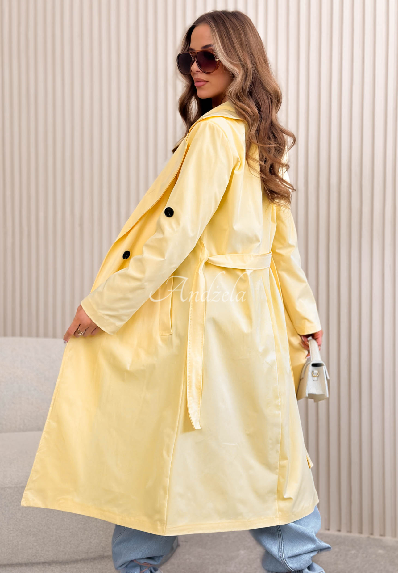 Miraldi Long Yellow Trench Coat