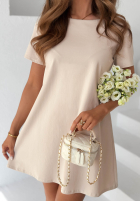 Sukienka mini z kokardą Mariette żółta